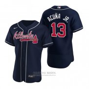 Camiseta Beisbol Hombre Atlanta Braves Ronald Acuna Jr. Autentico Alterno 2020 Azul