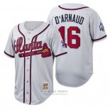 Camiseta Beisbol Hombre Atlanta Braves Travis D'arnaud Cooperstown Collection Autentico Blanco