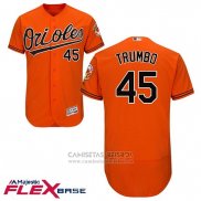Camiseta Beisbol Hombre Baltimore Orioles 45 Mark Trumbo Naranja Flex Base