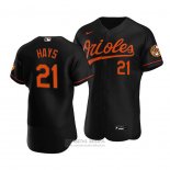 Camiseta Beisbol Hombre Baltimore Orioles Austin Hays Autentico Alterno Negro