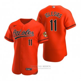 Camiseta Beisbol Hombre Baltimore Orioles Jose Iglesias Autentico 2020 Alterno Naranja
