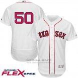 Camiseta Beisbol Hombre Boston Red Sox 50 Mookie Betts Blanco Flex Base Autentico Collection