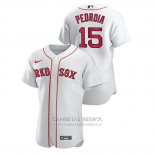 Camiseta Beisbol Hombre Boston Red Sox Dustin Pedroia Autentico Blanco