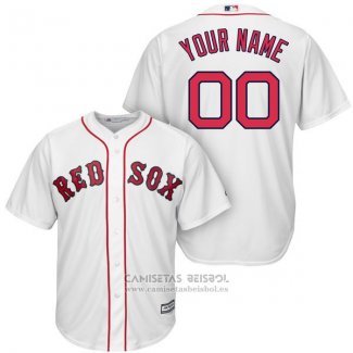 Camiseta Beisbol Hombre Boston Red Sox Personalizada Blanco