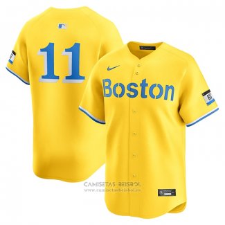 Camiseta Beisbol Hombre Boston Red Sox Rafael Devers City Connect Limited Oro