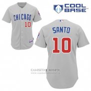 Camiseta Beisbol Hombre Chicago Cubs 10 Ron Santo Gris Cool Base