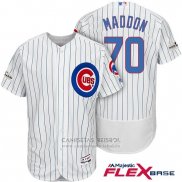Camiseta Beisbol Hombre Chicago Cubs 2017 Postemporada 70 Joe Maddon Blanco Flex Base