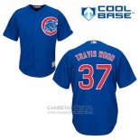 Camiseta Beisbol Hombre Chicago Cubs 37 Travis Wood Azul Alterno Cool Base