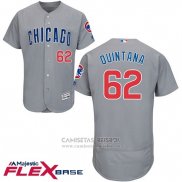 Camiseta Beisbol Hombre Chicago Cubs 62 Jose Quintana Gris Flex Base