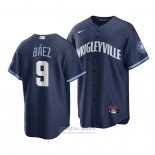 Camiseta Beisbol Hombre Chicago Cubs Javier Baez 2021 City Connect Replica Azul
