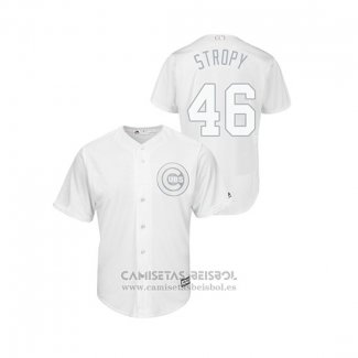 Camiseta Beisbol Hombre Chicago Cubs Pedro Strop 2019 Players Weekend Stropy Replica Blanco
