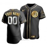 Camiseta Beisbol Hombre Chicago Cubs Personalizada Golden Edition Autentico Negro