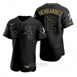 Camiseta Beisbol Hombre Chicago White Sox Cesar Hernandez Negro 2021 Salute To Service