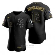 Camiseta Beisbol Hombre Chicago White Sox Cesar Hernandez Negro 2021 Salute To Service