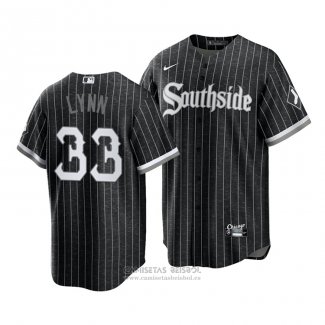 Camiseta Beisbol Hombre Chicago White Sox Lance Lynn 2021 City Connect Replica Negro