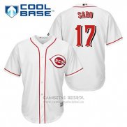 Camiseta Beisbol Hombre Cincinnati Reds Chris Sabo 17 Blanco Primera Cool Base