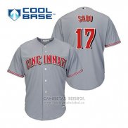 Camiseta Beisbol Hombre Cincinnati Reds Chris Sabo 17 Gris Cool Base