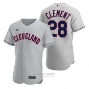 Camiseta Beisbol Hombre Cleveland Guardians Ernie Clement Road Autentico Gris