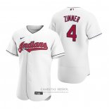 Camiseta Beisbol Hombre Cleveland Indians Bradley Zimmer Autentico 2020 Primera Blanco