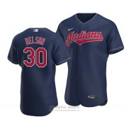 Camiseta Beisbol Hombre Cleveland Indians Kyle Nelson Autentico Azul