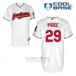 Camiseta Beisbol Hombre Cleveland Indians Satchel Paige 29 Blanco Primera Cool Base