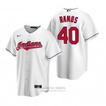 Camiseta Beisbol Hombre Cleveland Indians Wilson Ramos Replica Primera Blanco
