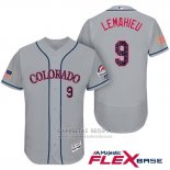 Camiseta Beisbol Hombre Colorado Rockies 2017 Estrellas y Rayas Dj Lemahieu 9 Gris Flex Base