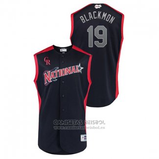 Camiseta Beisbol Hombre Colorado Rockies 2019 All Star Workout National League Charlie Blackmon Azul