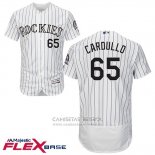 Camiseta Beisbol Hombre Colorado Rockies 65 Stephen Cardullo Blanco Flex Base