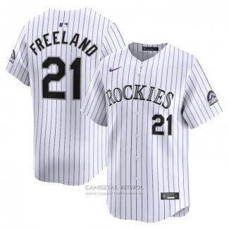 Camiseta Beisbol Hombre Colorado Rockies Kyle Freeland Primera Limited Blanco