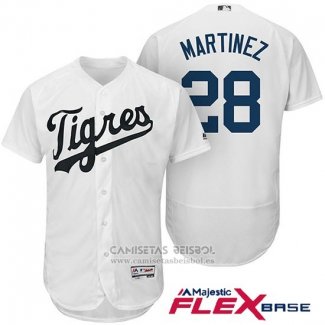 Camiseta Beisbol Hombre Detroit Tigers 28 Jd Martinez Blanco Hispanic Heritage Flex Base Jugador