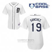 Camiseta Beisbol Hombre Detroit Tigers Anibal Sanchez 19 Blanco Primera Cool Base