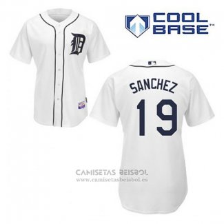 Camiseta Beisbol Hombre Detroit Tigers Anibal Sanchez 19 Blanco Primera Cool Base