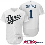 Camiseta Beisbol Hombre Detroit Tigers Blanco 1 Jose Iglesias Hispanic Heritage Flex Base Jugador