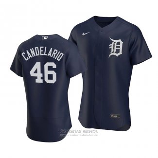 Camiseta Beisbol Hombre Detroit Tigers Jeimer Candelario Alterno Autentico Azul