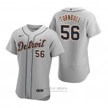 Camiseta Beisbol Hombre Detroit Tigers Spencer Turnbull Autentico 2020 Road Gris