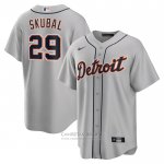Camiseta Beisbol Hombre Detroit Tigers Tarik Skubal Road Replica Gris