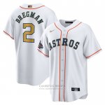 Camiseta Beisbol Hombre Houston Astros Alex Bregman 2023 Gold Collection Replica Blanco Oro Camiseta Beisbol Hombre Houston Astros Alex Bregman 2023 Gold Collection Replica Blanco Oro