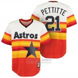 Camiseta Beisbol Hombre Houston Astros Andy Pettitte Naranja Cooperstown