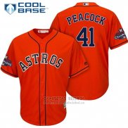 Camiseta Beisbol Hombre Houston Astros Brad Peacock Naranja Cool Base