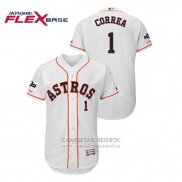Camiseta Beisbol Hombre Houston Astros Carlos Correa 2019 Postemporada Flex Base Blanco