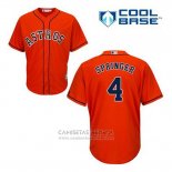Camiseta Beisbol Hombre Houston Astros George Springer 4 Naranja Alterno Cool Base