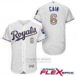 Camiseta Beisbol Hombre Kansas City Royals 6 Lorenzo Cain Blanco 2017 Flex Base