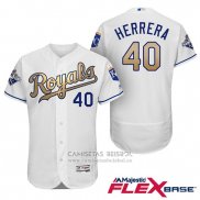 Camiseta Beisbol Hombre Kansas City Royals Campeones 40 Kelvin Herrera Flex Base Oro
