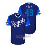 Camiseta Beisbol Hombre Kansas City Royals Heath Fillmyer 2018 LLWS Players Weekend Filly Azul