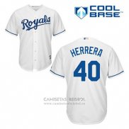 Camiseta Beisbol Hombre Kansas City Royals Kelvin Herrera 40 Blanco Primera Cool Base
