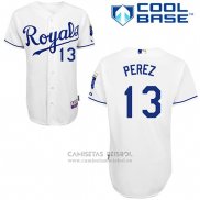 Camiseta Beisbol Hombre Kansas City Royals Salvador Perez Blanco Cool Base