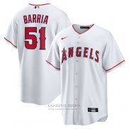 Camiseta Beisbol Hombre Los Angeles Angels Jaime Barria Primera Replica Blanco