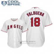 Camiseta Beisbol Hombre Los Angeles Angels Luis Valbuena Cool Base Primera Blanco