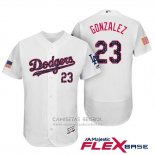 Camiseta Beisbol Hombre Los Angeles Dodgers 2017 Estrellas y Rayas Adrian Gonzalez Blanco Flex Base